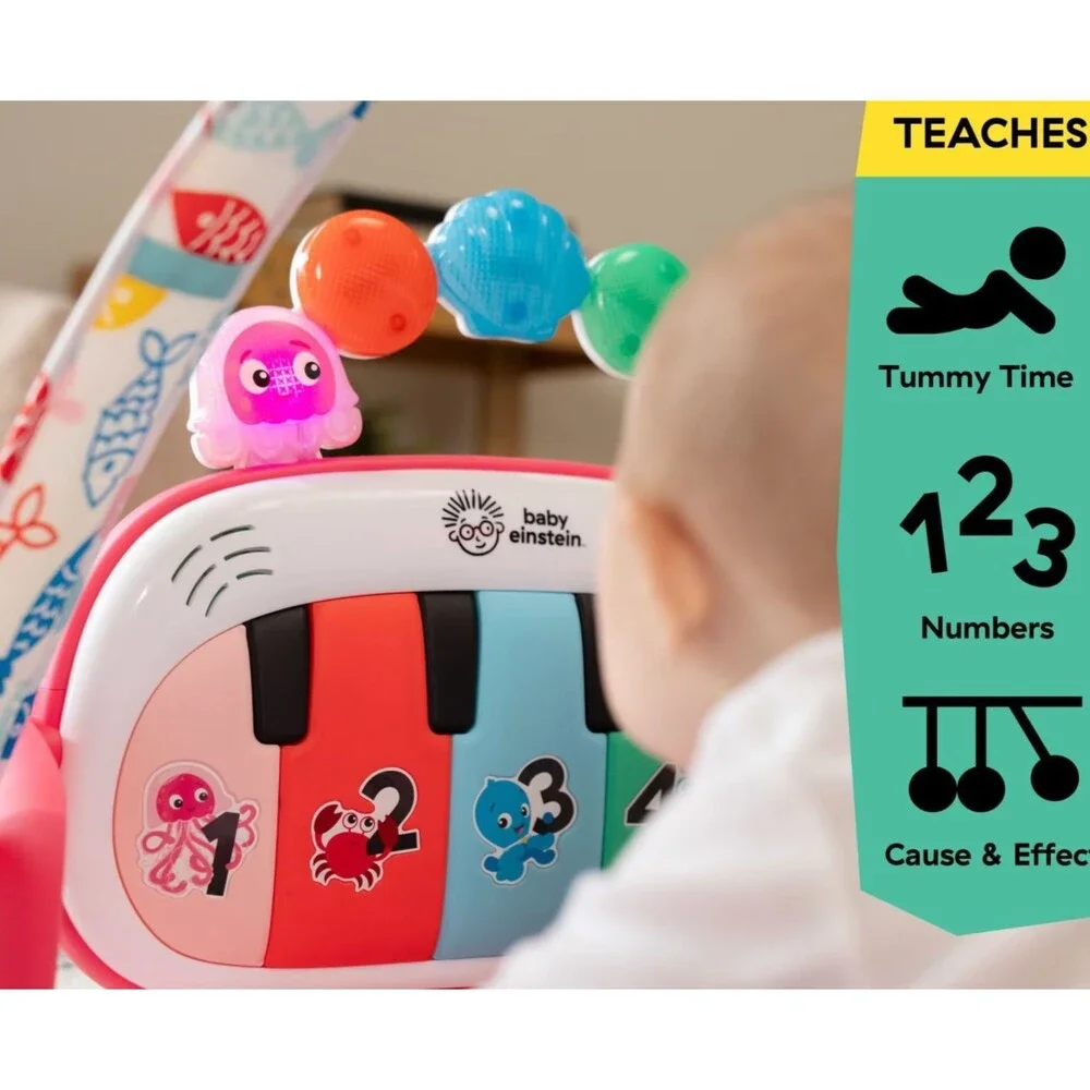 Baby Einstein 4-in-1 Kickin Tunes Jellyfish Jamboree Music Gym Pink NWT